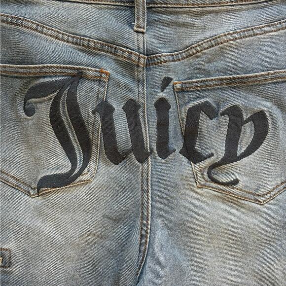 Juicy Couture Wide Legs Cargo Denim Jeans JUICY Size 7/28 - Picture 3 of 8